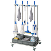 Aosom Stainless Steel Janitor Cleaning Cart with Drip Tray-Home Furnishings > Kitchen & Dining Furniture > Household Supplies-DECOROLALA