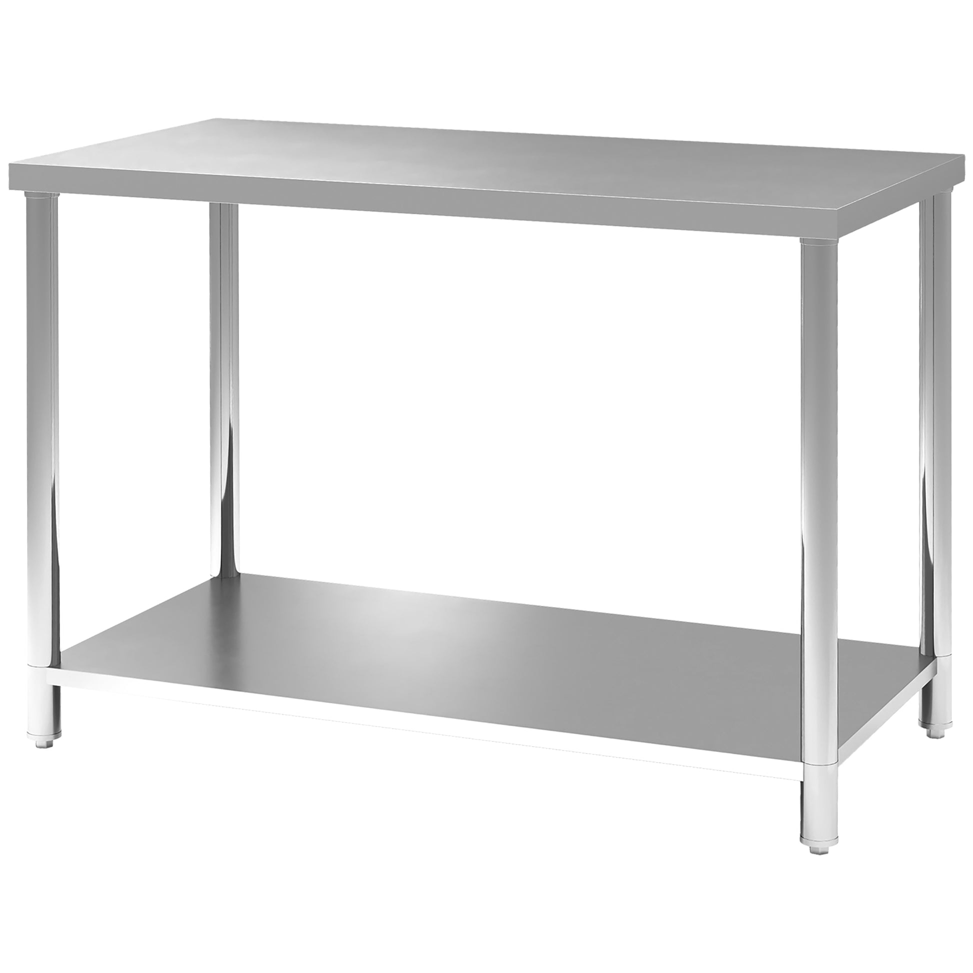 Aosom Stainless Steel Workbench - 24"x47" Prep Table with Shelf-Home Improvement > Tools > Tool Organizers-DECOROLALA