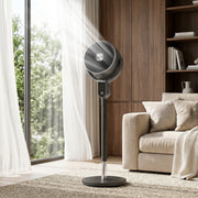 Aosom Standing Pedestal Fan - 8 Speeds, 3D Oscillation, Grey/Black-Fans-DECOROLALA