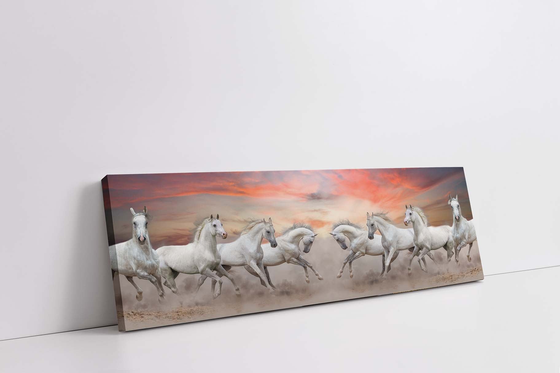 Arabian Horses Fire Sky Large Canvas Print-Canvas Print-DECOROLALA