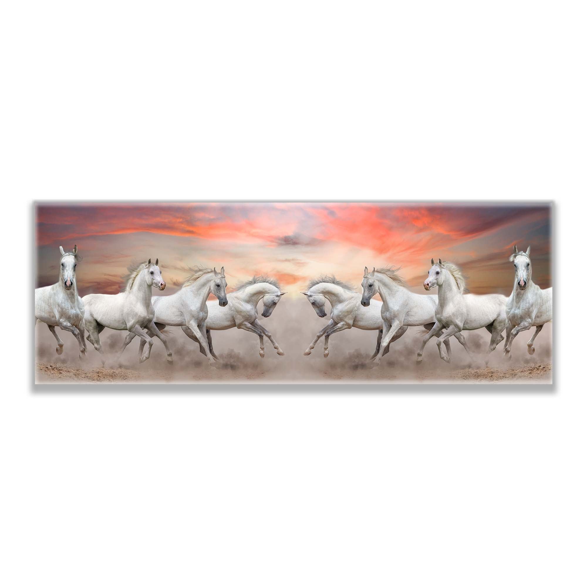 Arabian Horses and Fire Sky- Large Canvas Wall art- Wildlife Canvas Print-Canvas Print-DECOROLALA