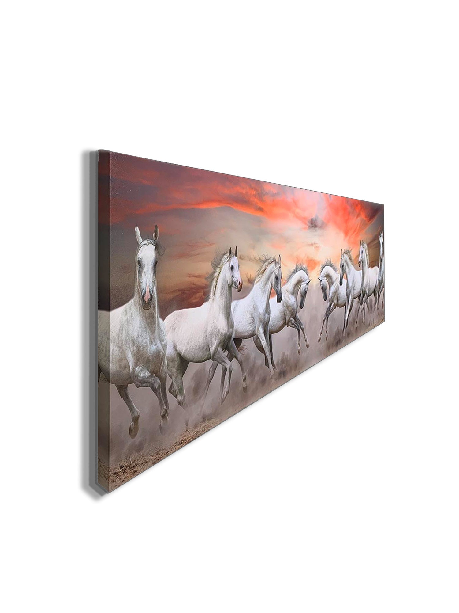 Arabian Horses and Fire Sky- Large Canvas Wall art- Wildlife Canvas Print-Canvas Print-DECOROLALA
