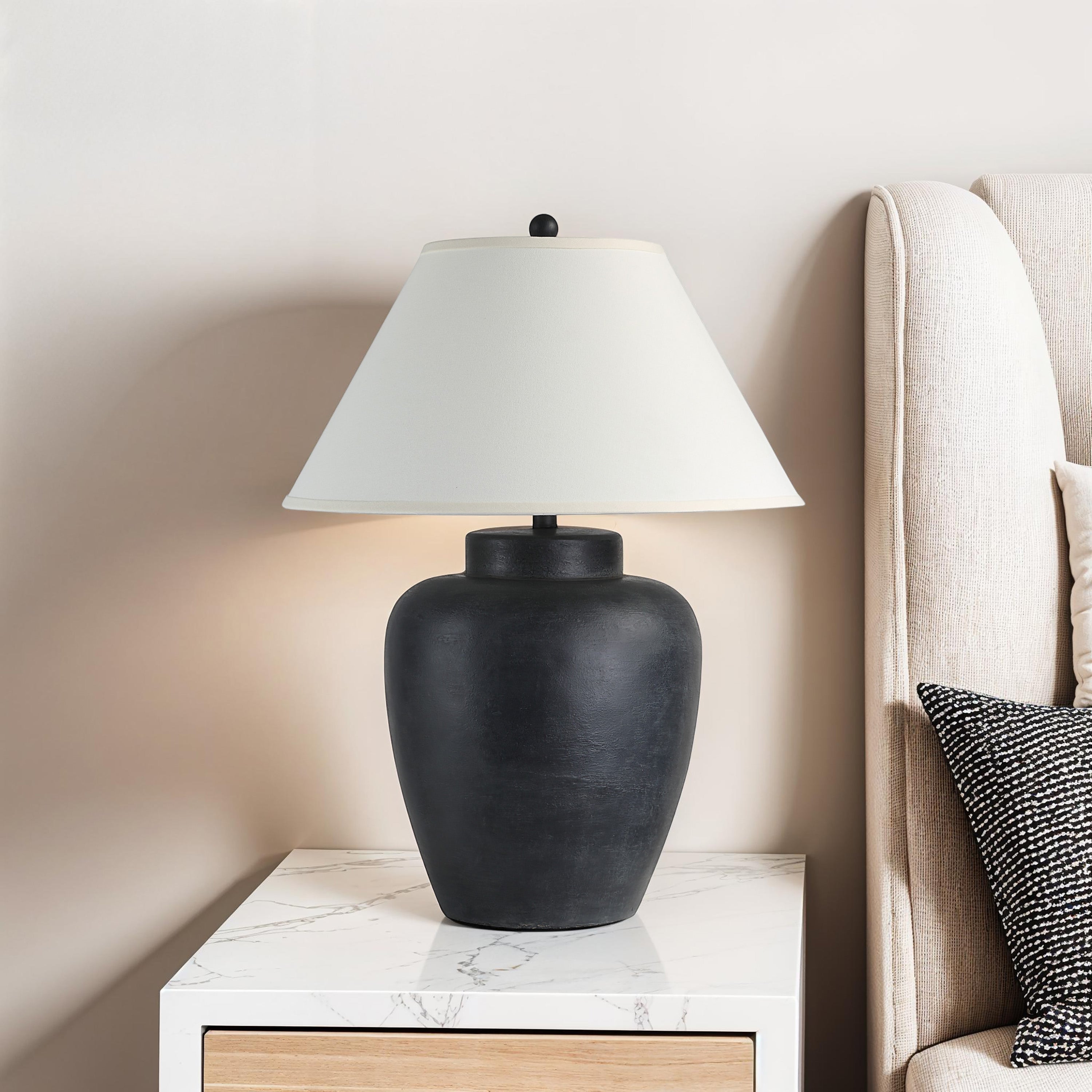 Arancia 29.5" Table Lamp with 3-Way Switch, Black-Table Lamp-DECOROLALA