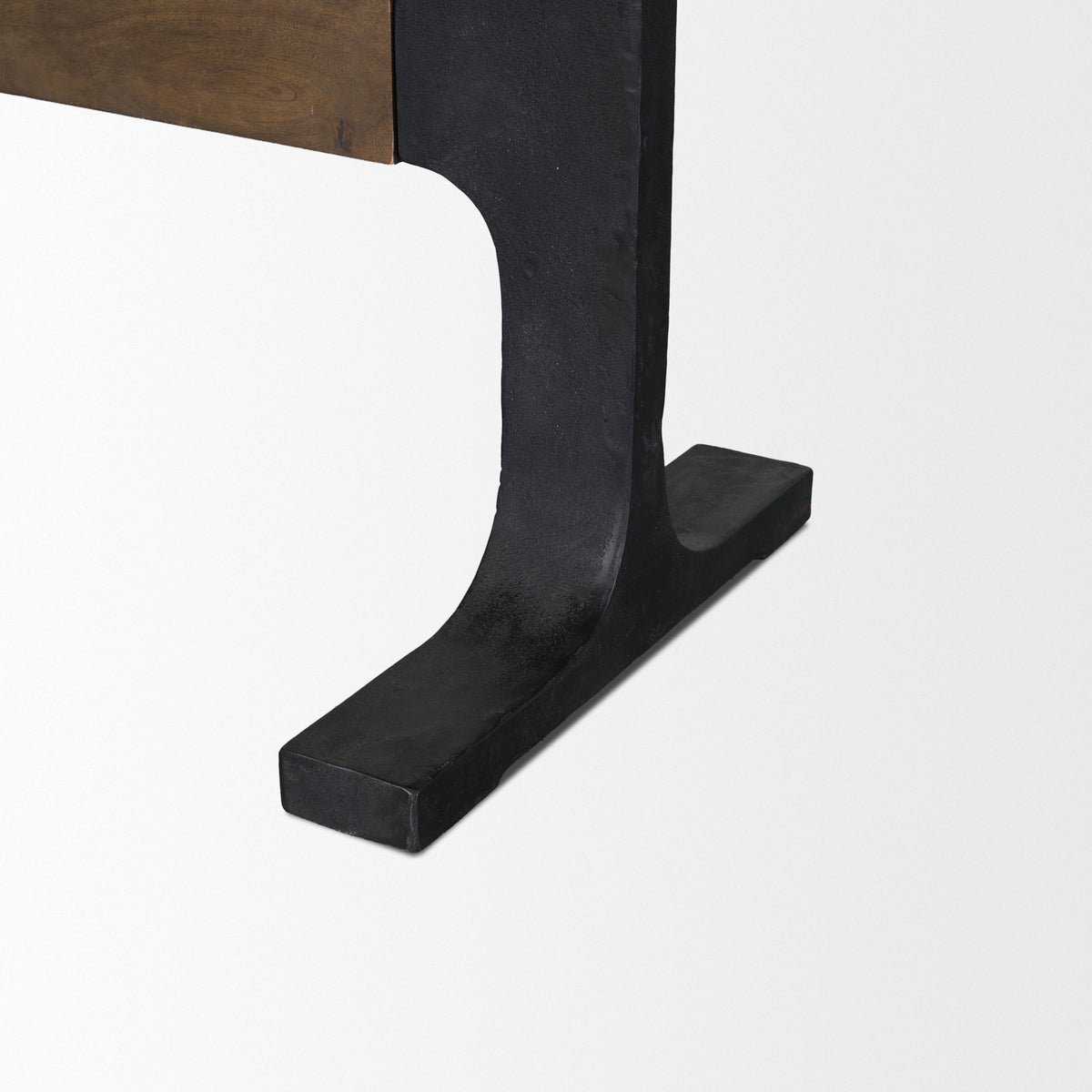 Araxi 95"L x 41"W Rectangular Trestle Dining Table | Brown Wood & Black Metal | Seats 8-10-Dining Tables-DECOROLALA