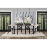 Araxi 95"L x 41"W Rectangular Trestle Dining Table | Modern | Brown Wood & Black Metal | Seats 4-Dining Tables-DECOROLALA