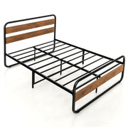 Arc Platform Bed with Headboard and Footboard-Full Size-Simple Bed Frame-DECOROLALA