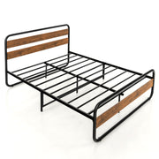Arc Platform Bed with Headboard and Footboard-Queen Size-Simple Bed Frame-DECOROLALA
