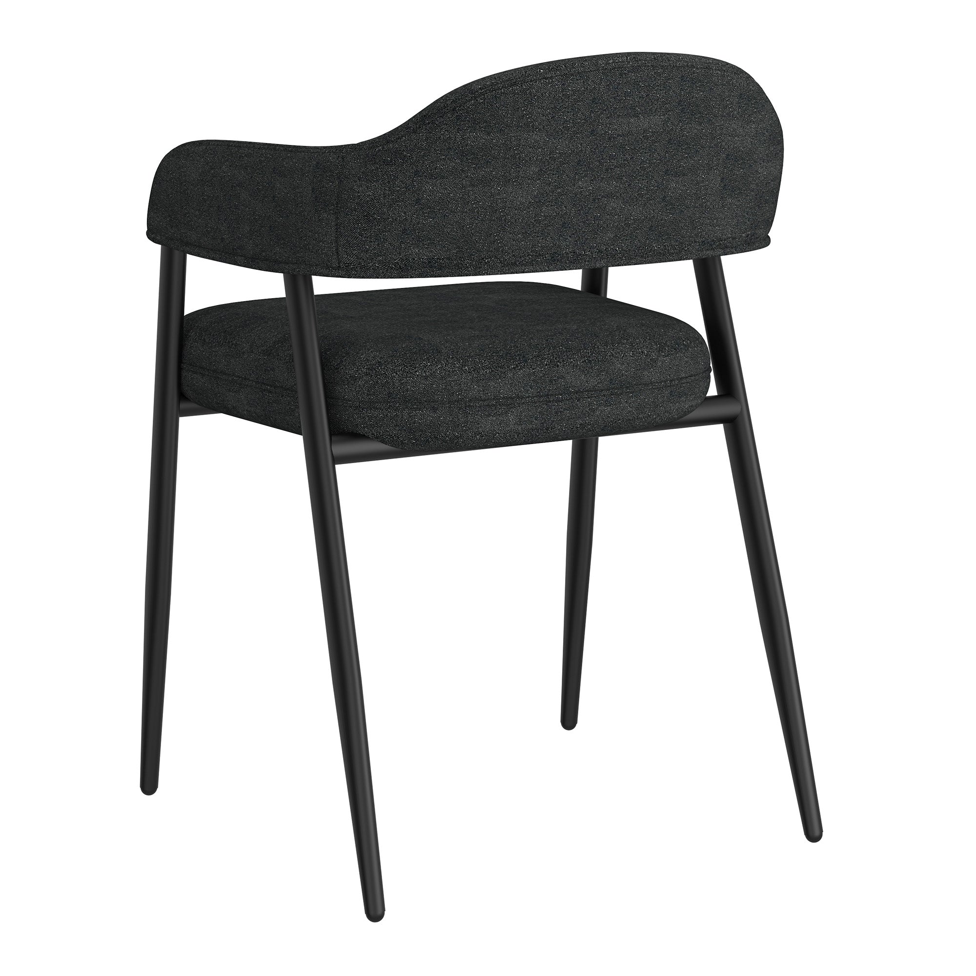 Archer Side Chair - Charcoal Textured Fabric Dining Chair-DECOROLALA