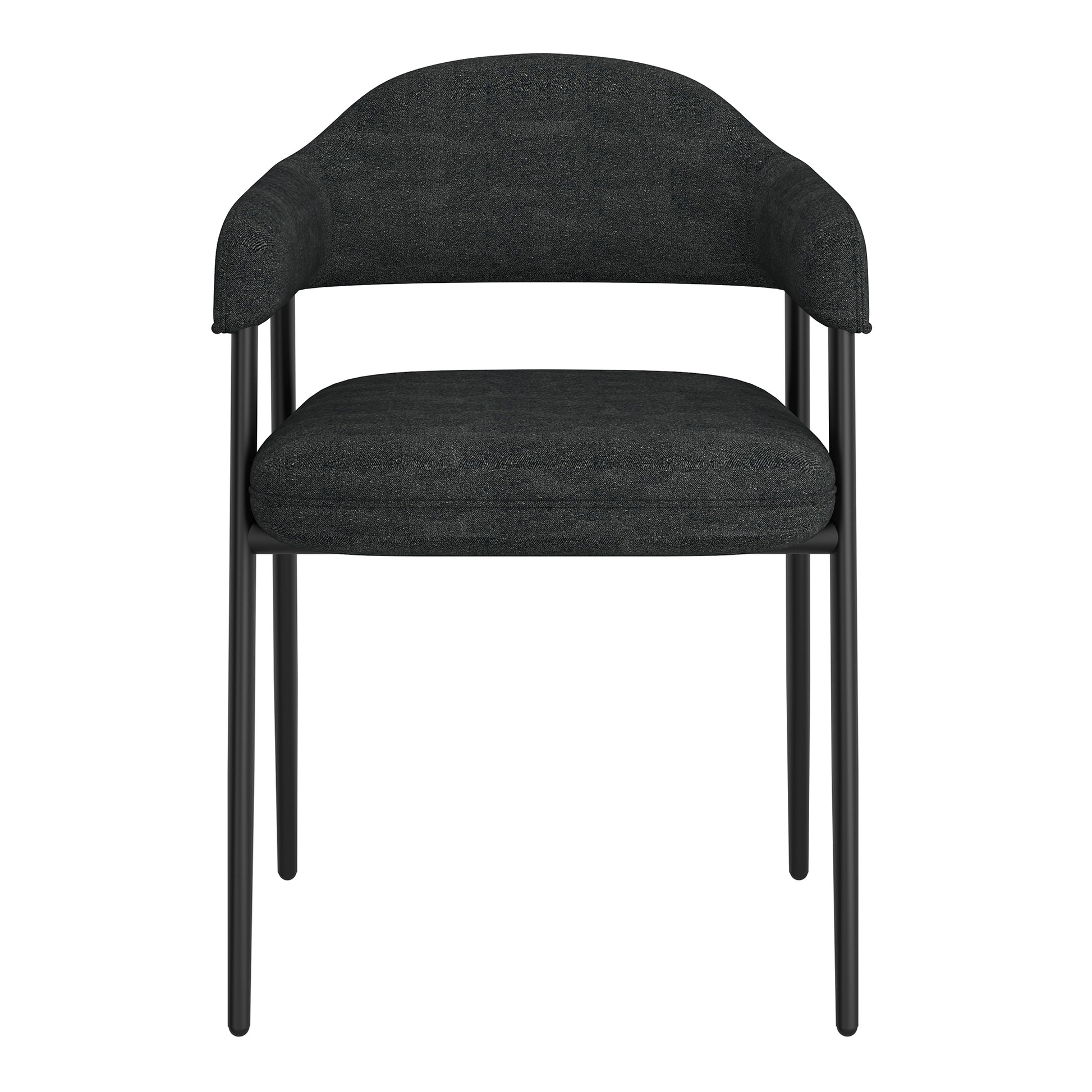 Archer Side Chair - Charcoal Textured Fabric Dining Chair-DECOROLALA