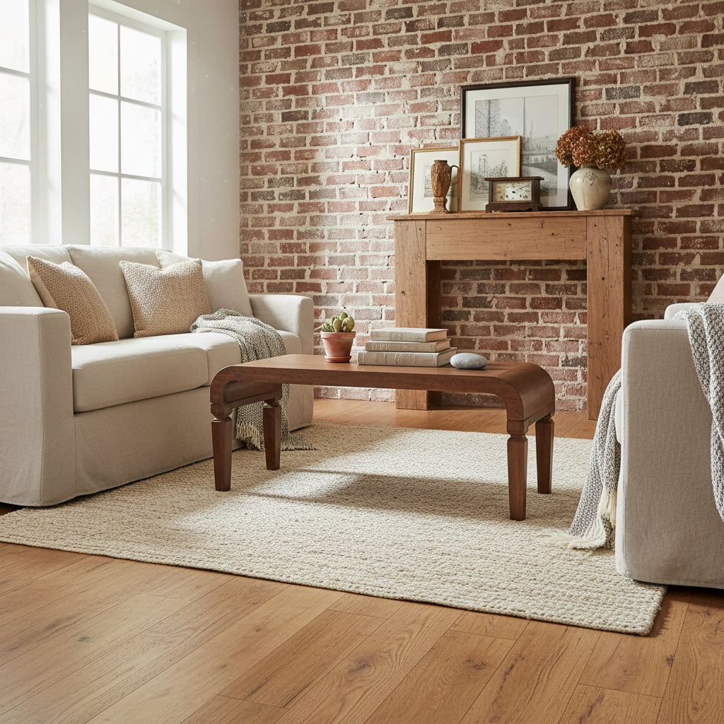 Arcus Coffee Table - Solid Mango Wood Amber Oak Finish-Coffee Table-DECOROLALA