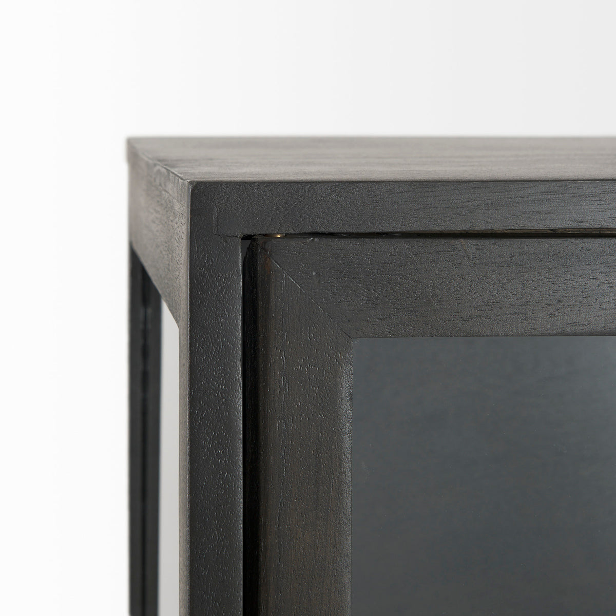 Arelius Light Wood Display Cabinet with Metal Base-Storage Cabinets-DECOROLALA