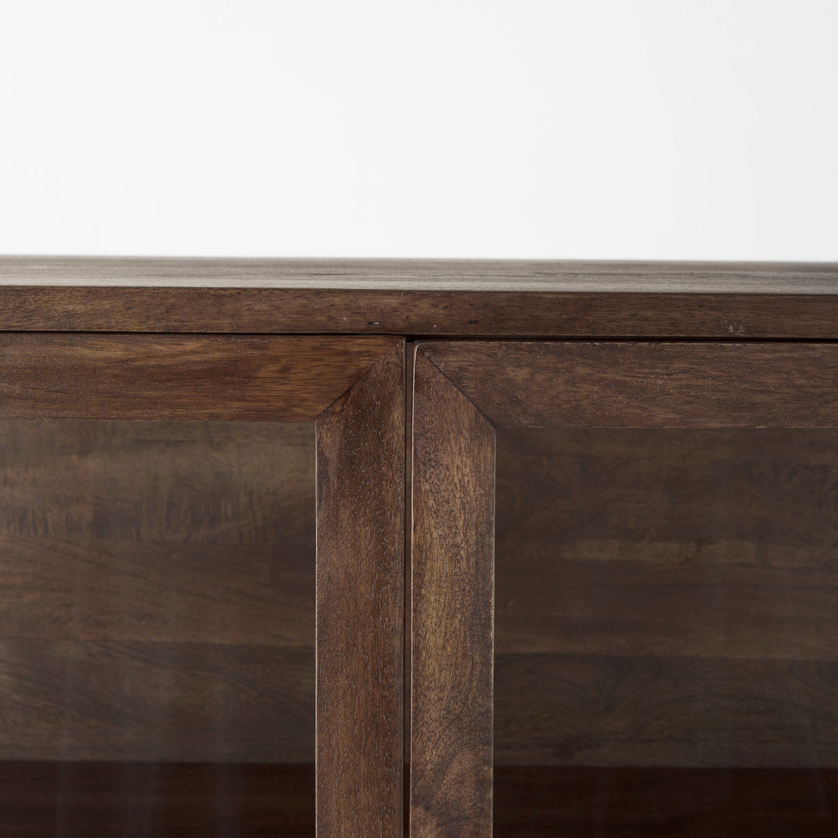 Arelius Light Wood Display Cabinet with Metal Base-Storage Cabinets-DECOROLALA