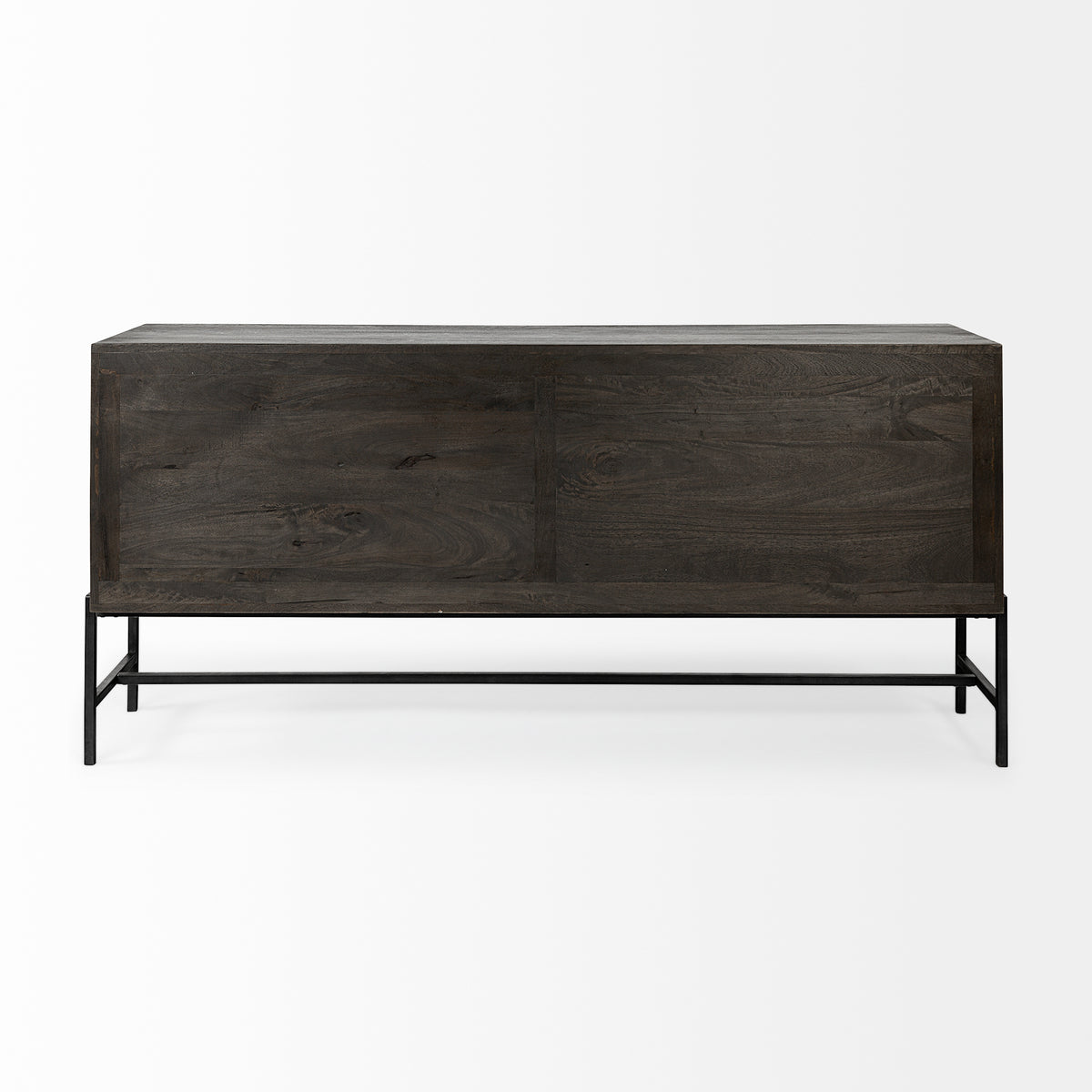 Arelius Wood Sideboard with 4 Glass Cabinet Doors-Sideboards & Buffets-DECOROLALA