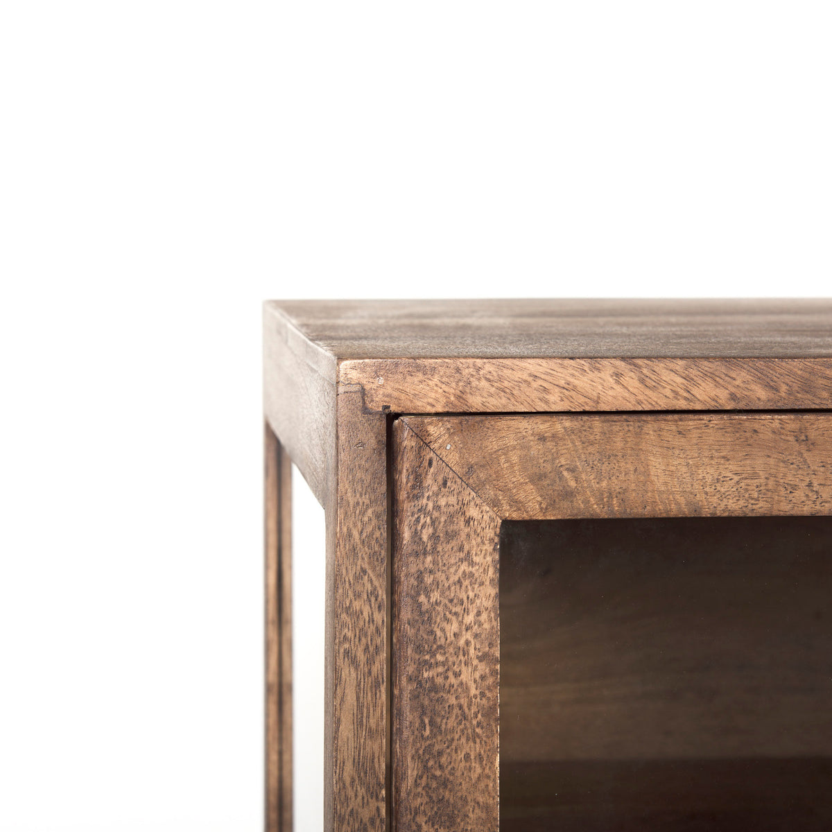 Arelius Wood Sideboard with 4 Glass Cabinet Doors-Sideboards & Buffets-DECOROLALA