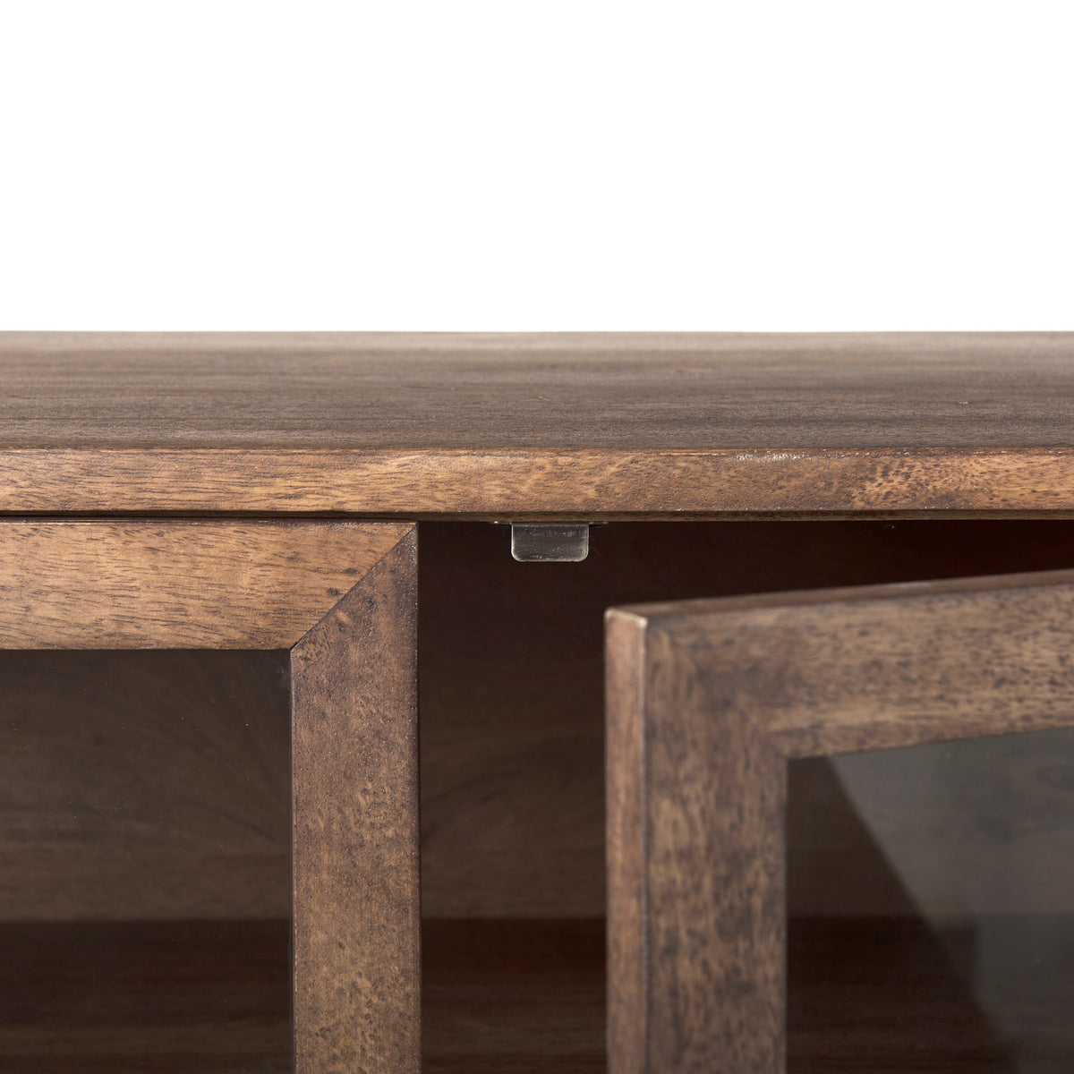 Arelius Wood Sideboard with 4 Glass Cabinet Doors-Sideboards & Buffets-DECOROLALA