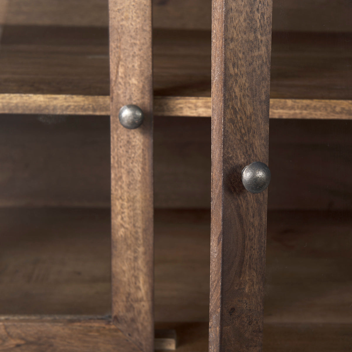 Arelius Wood Sideboard with 4 Glass Cabinet Doors-Sideboards & Buffets-DECOROLALA