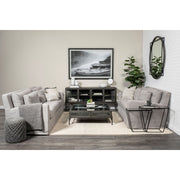 Arelius Wood Sideboard with 4 Glass Cabinet Doors-Sideboards & Buffets-DECOROLALA