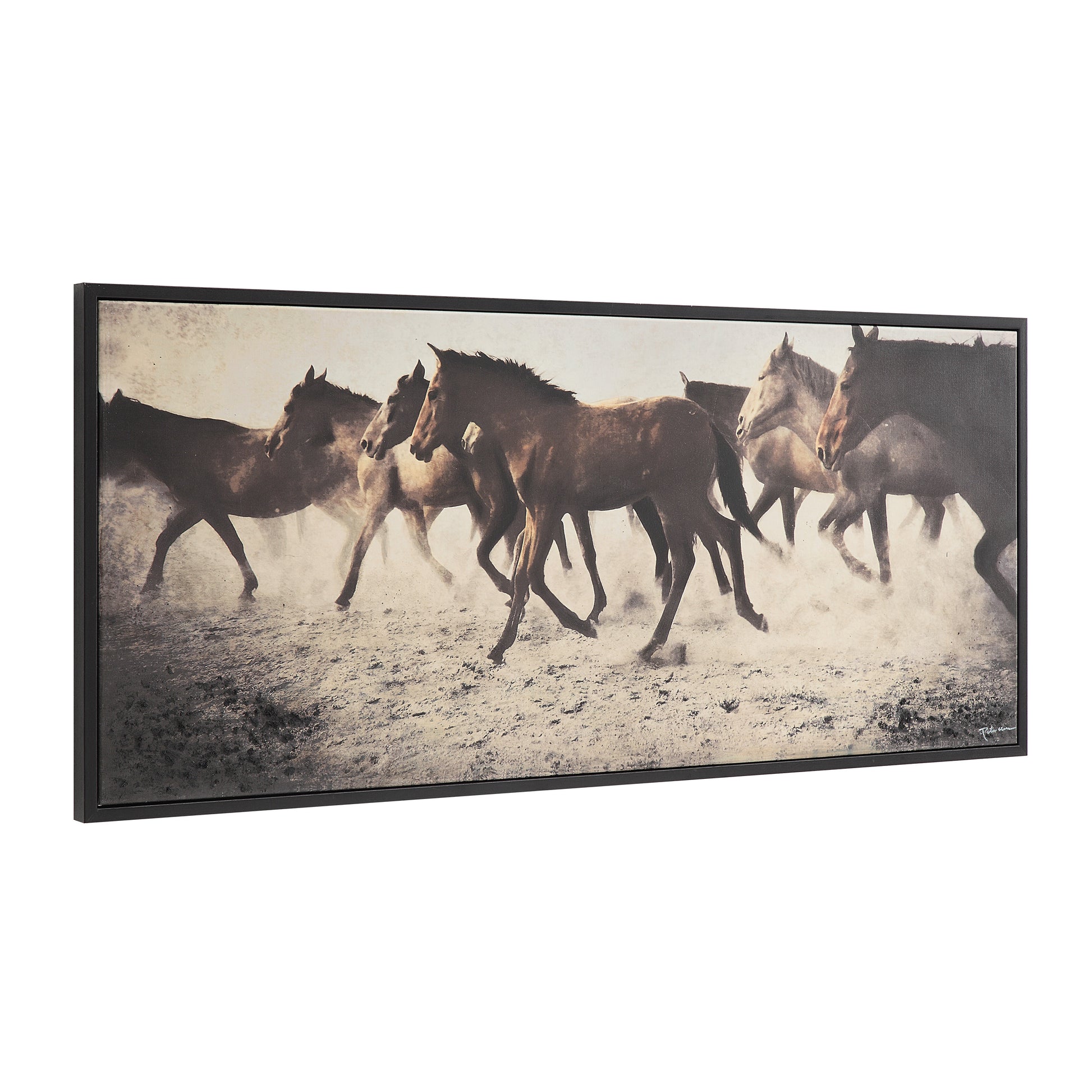 Ares 60" Wide Canvas Art with Wood Frame, Black-Canvas Art-DECOROLALA