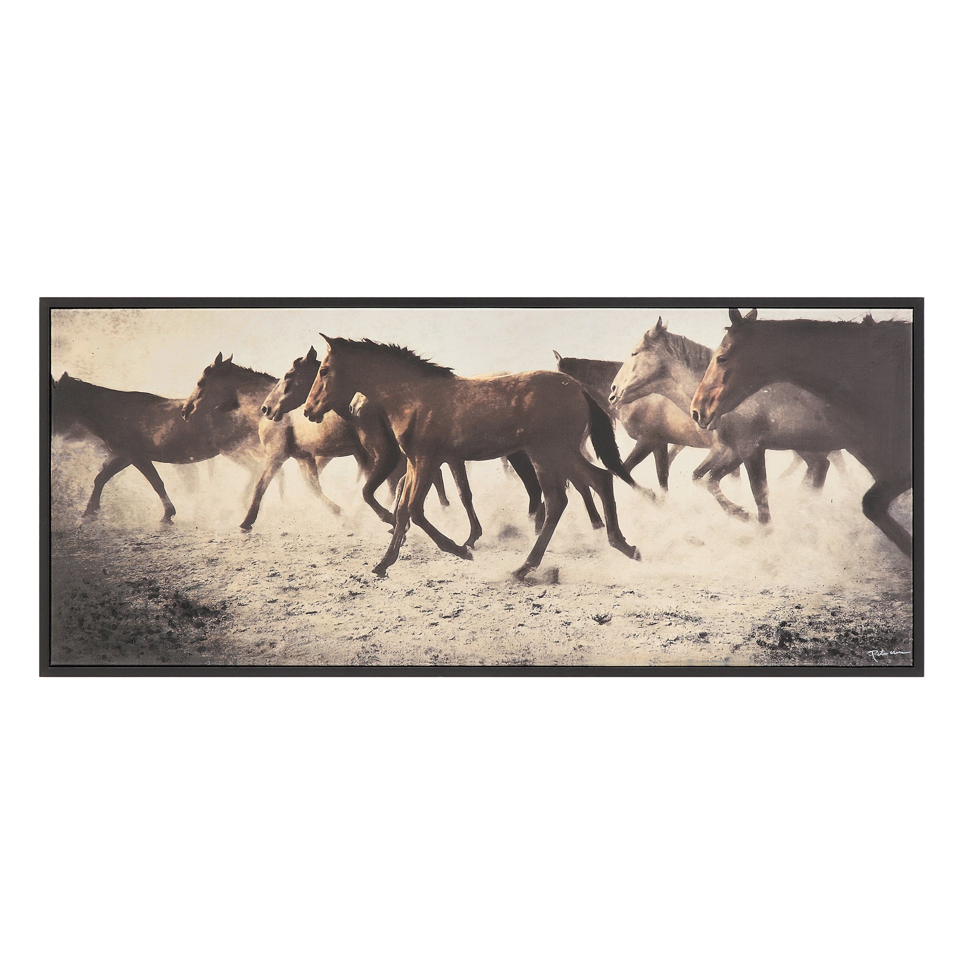 Ares 60" Wide Canvas Art with Wood Frame, Black-Canvas Art-DECOROLALA