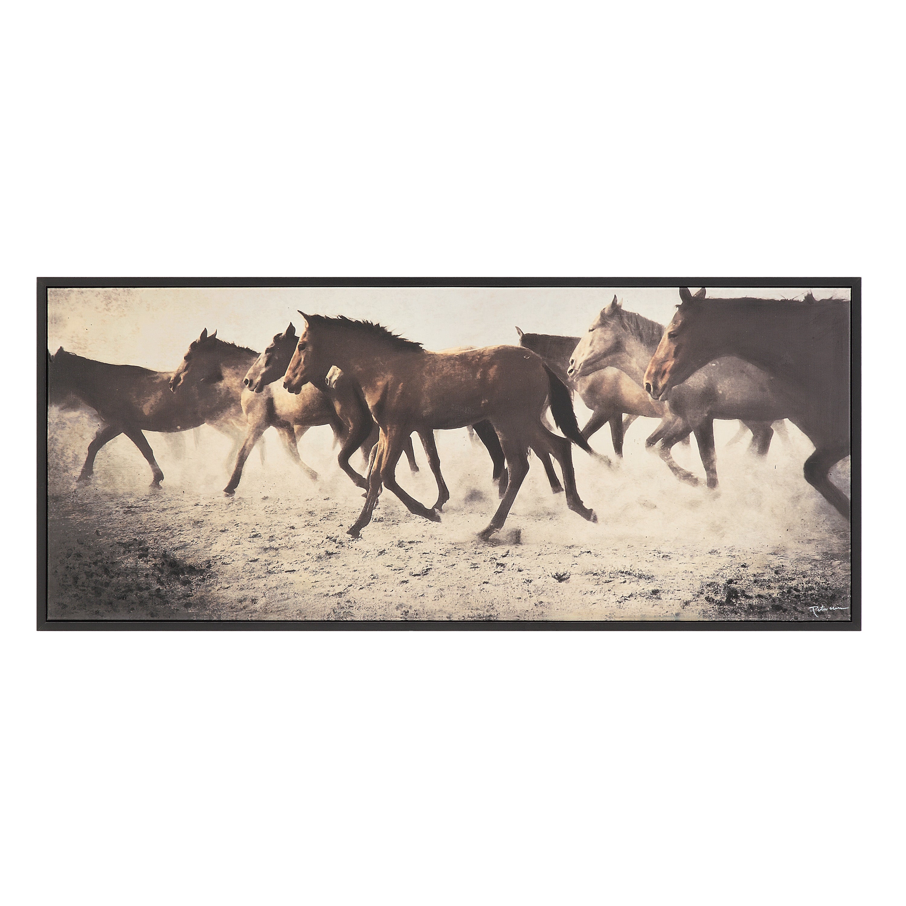 Ares 60" Wide Canvas Art with Wood Frame, Black-Canvas Art-DECOROLALA