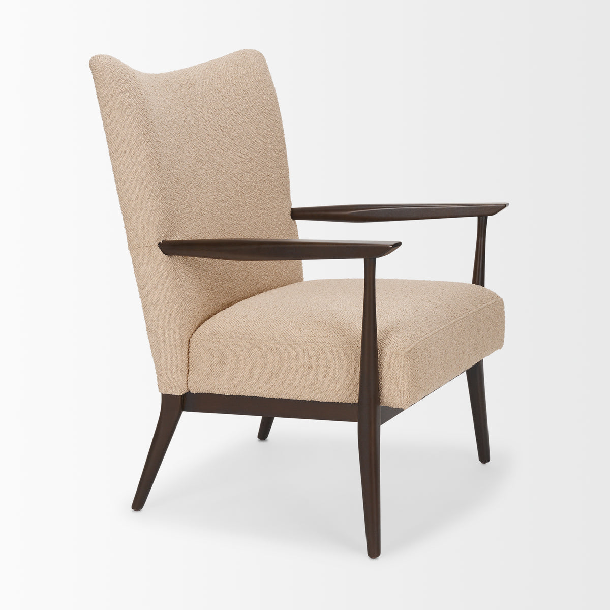 Argent Accent Chair - Beige Boucle-Accent Chairs-DECOROLALA
