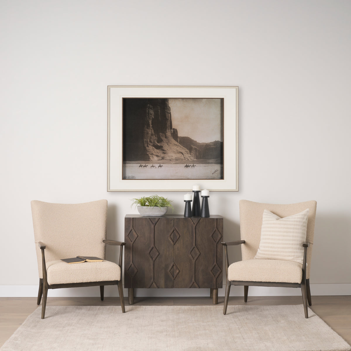 Argent Accent Chair - Beige Boucle-Accent Chairs-DECOROLALA