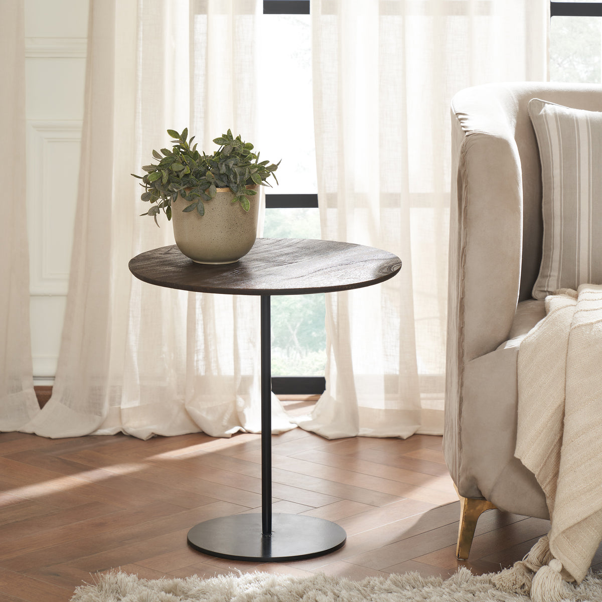 Argos 21" Height Table, Brown-Tables-DECOROLALA