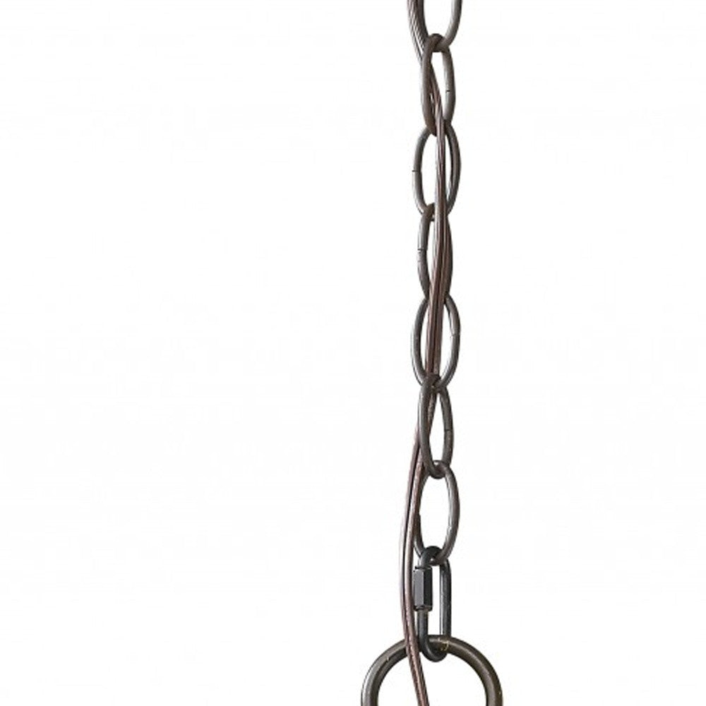 Aria 3-Light Oil-Rubbed Bronze Globe Pendant With Mother Of Pearl Accents-Pendants-Hanging Lights-DECOROLALA