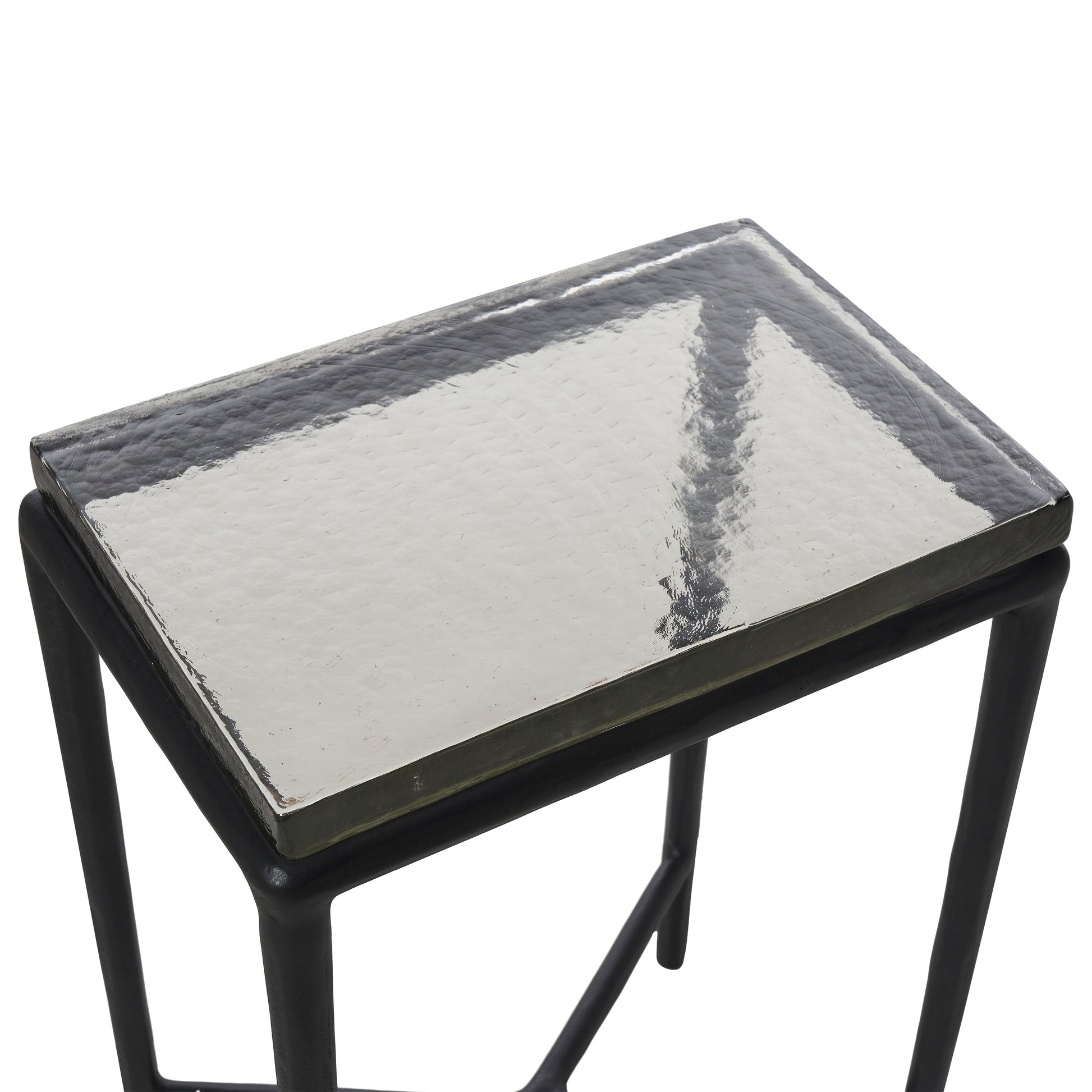 Aria Indoor Cast Aluminum Side Table, Black-End Table-DECOROLALA