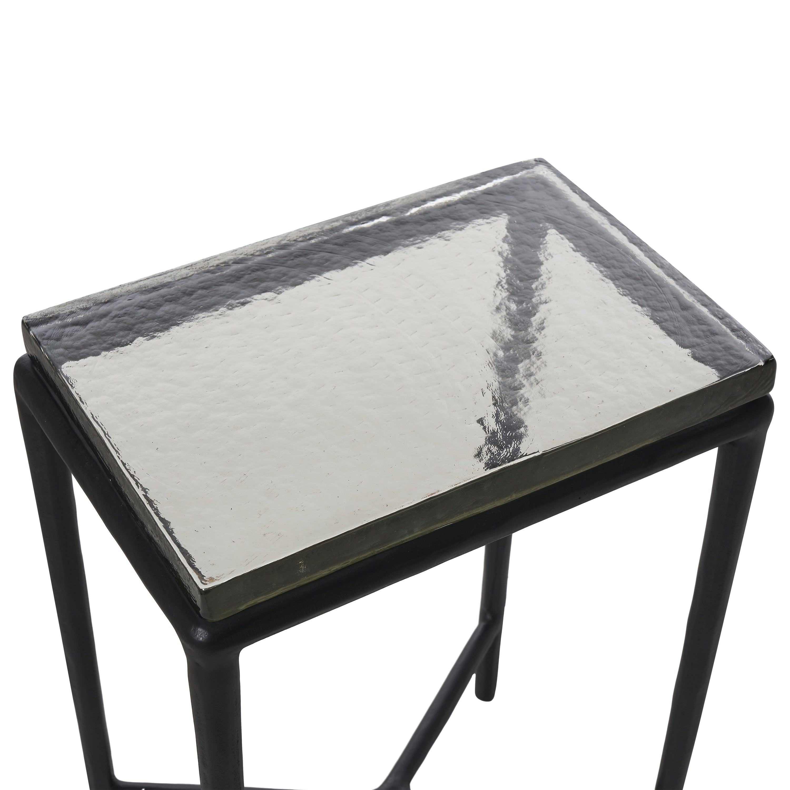 Aria Indoor Cast Aluminum Side Table, Black-End Table-DECOROLALA