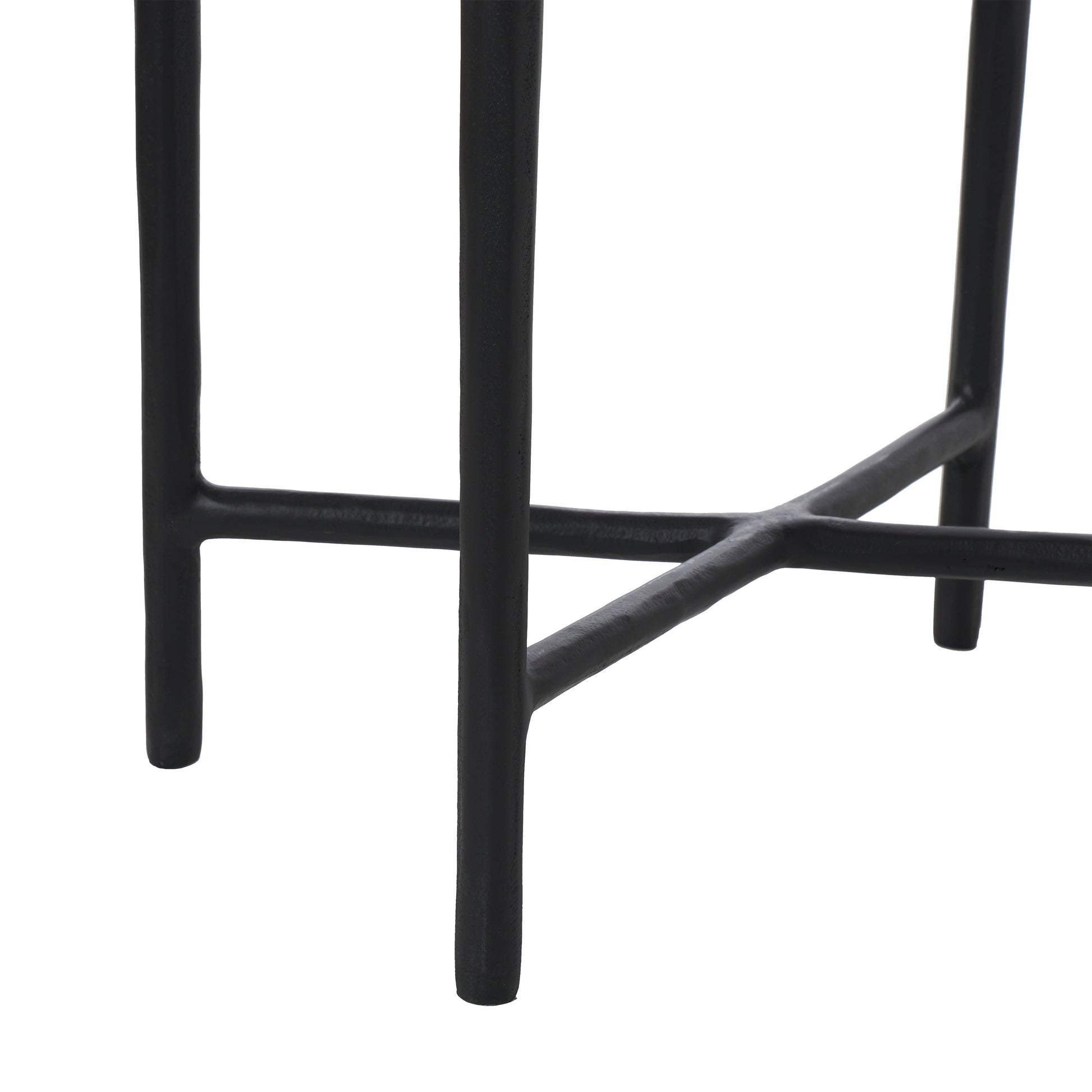 Aria Indoor Cast Aluminum Side Table, Black-End Table-DECOROLALA