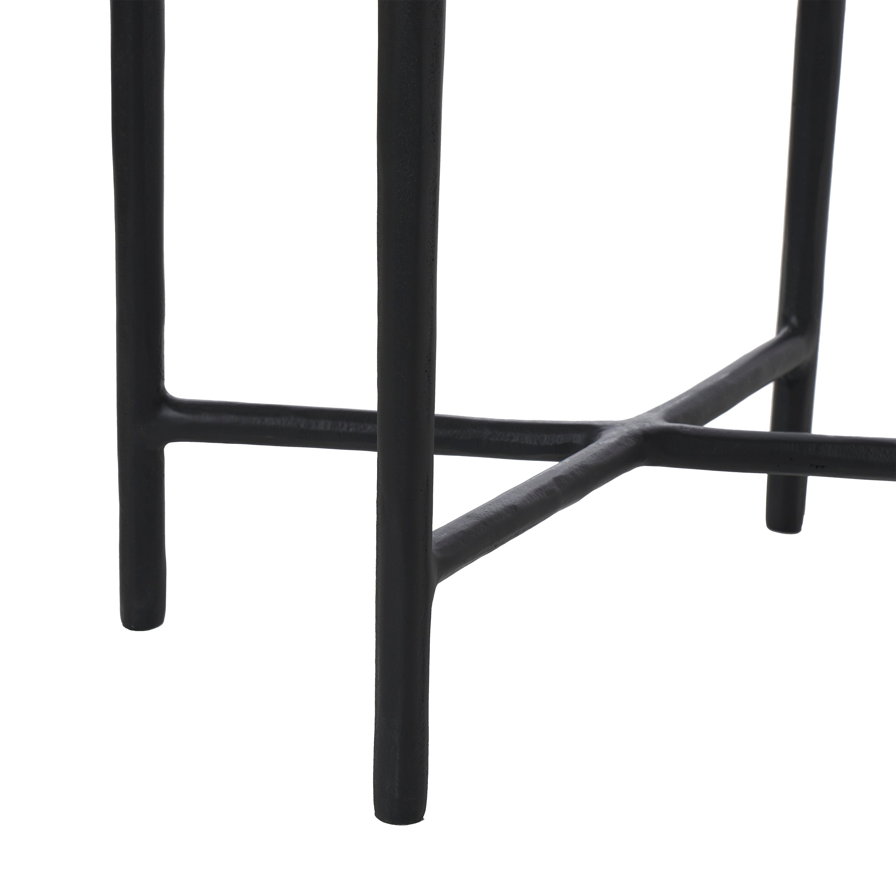 Aria Indoor Cast Aluminum Side Table, Black-End Table-DECOROLALA