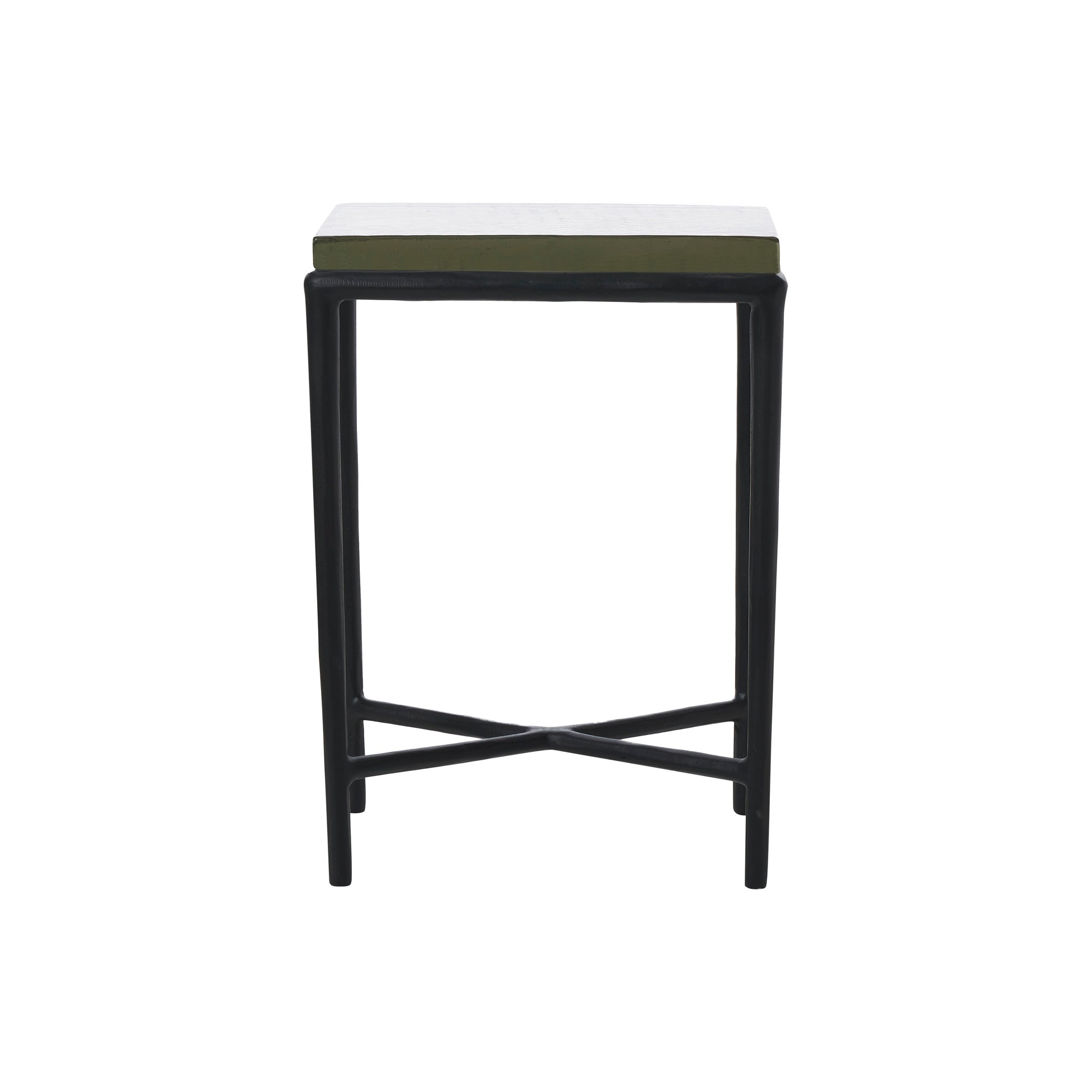 Aria Indoor Cast Aluminum Side Table, Black-End Table-DECOROLALA