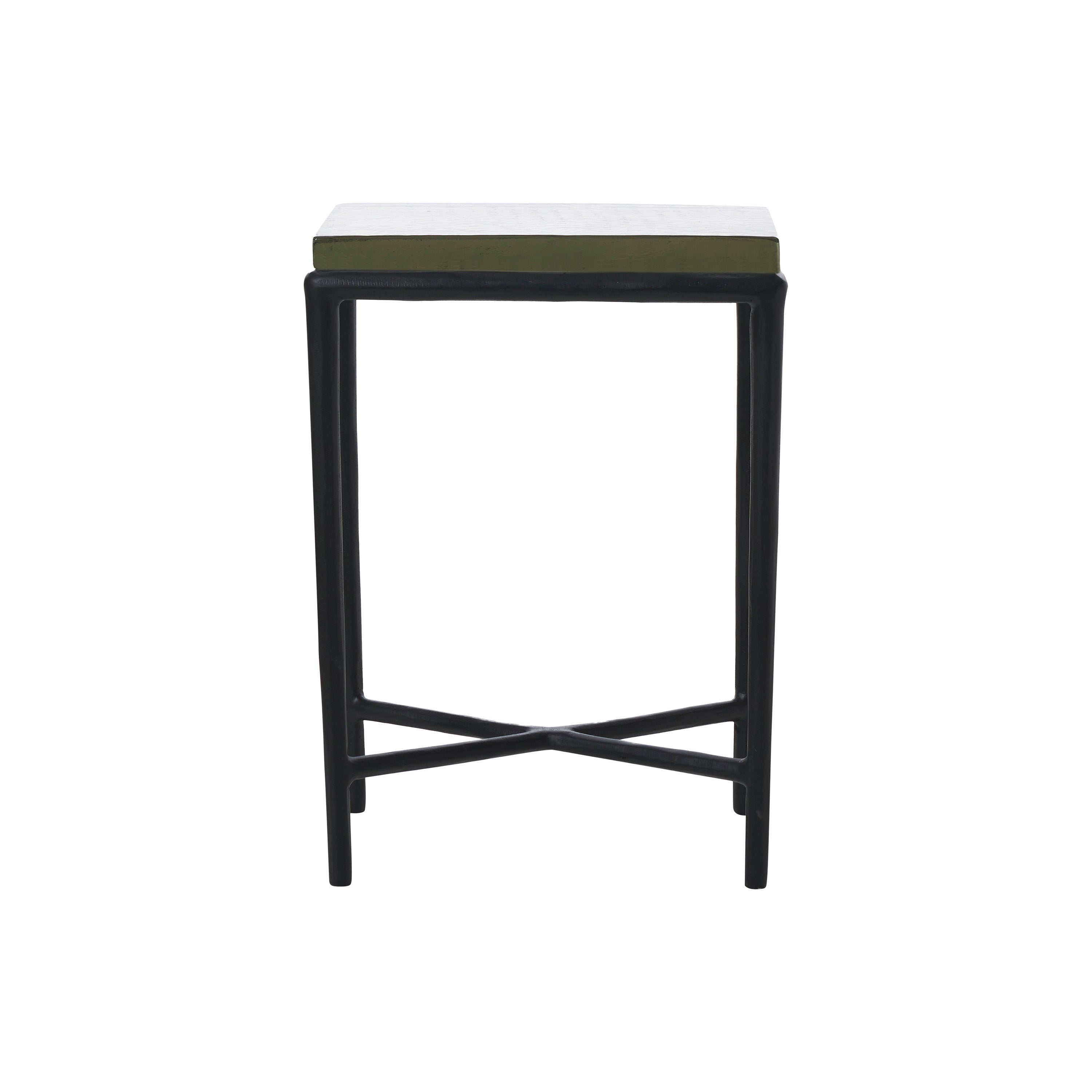 Aria Indoor Cast Aluminum Side Table, Black-End Table-DECOROLALA