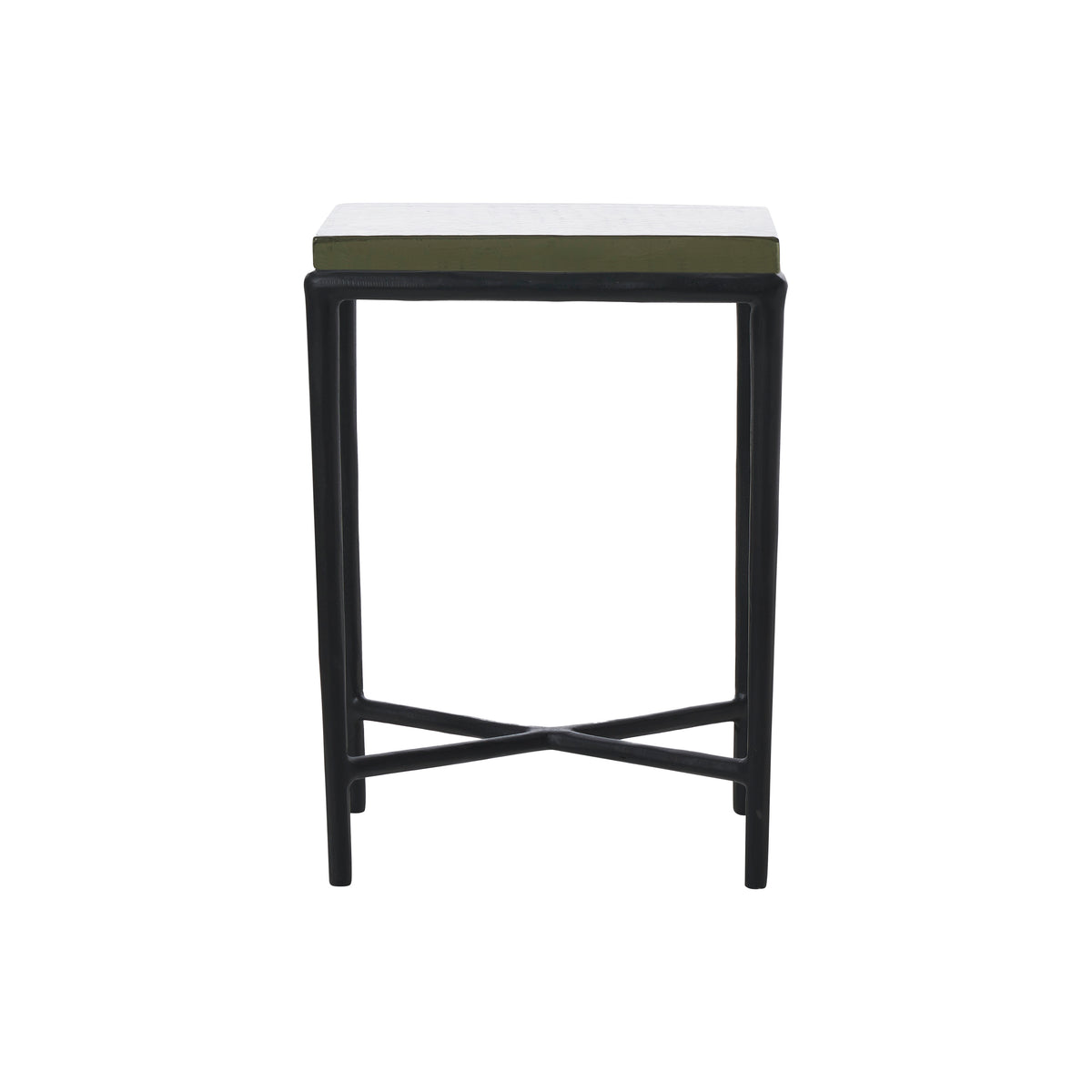 Aria Indoor Cast Aluminum Side Table, Black-End Tables-DECOROLALA