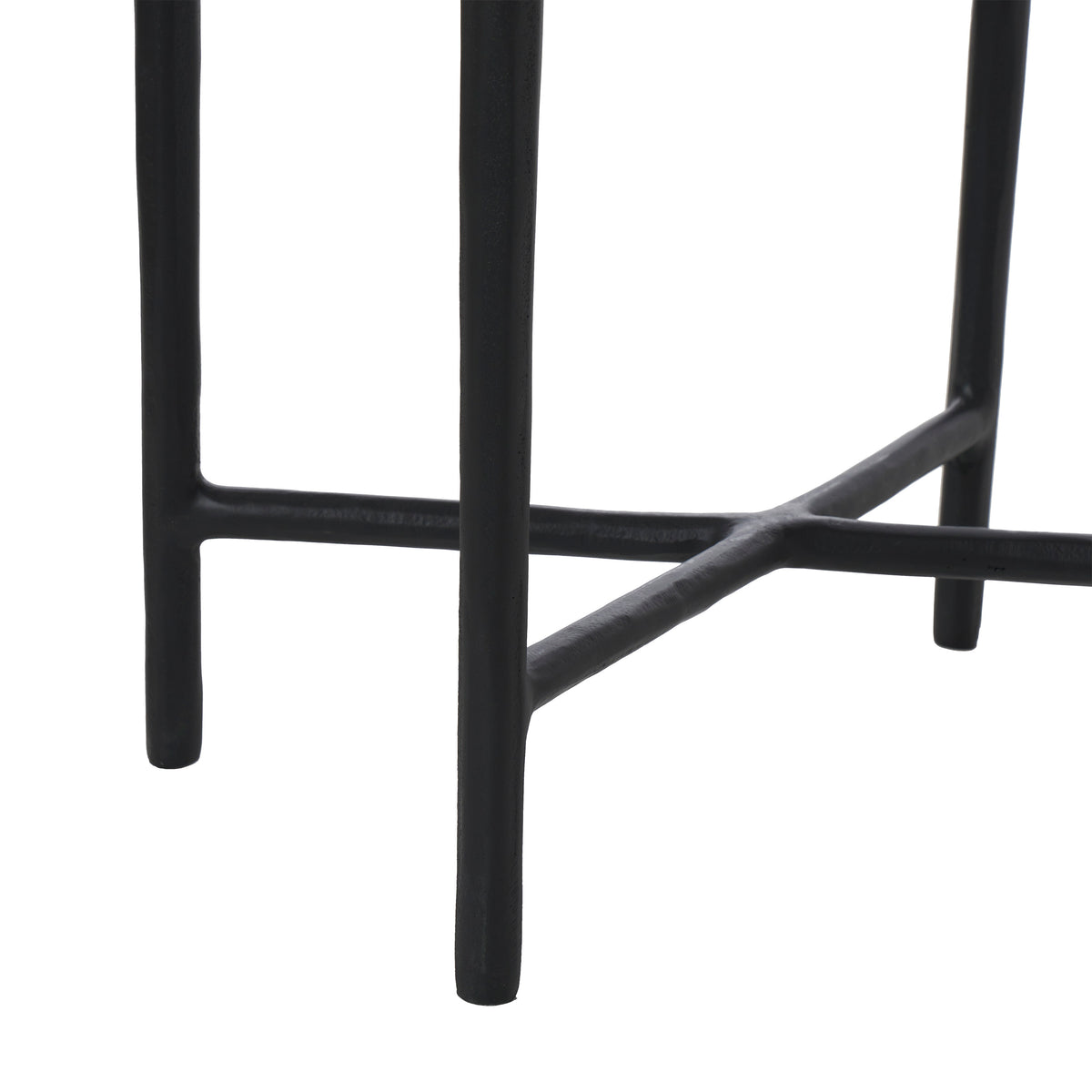 Aria Indoor Cast Aluminum Side Table, Black-End Tables-DECOROLALA