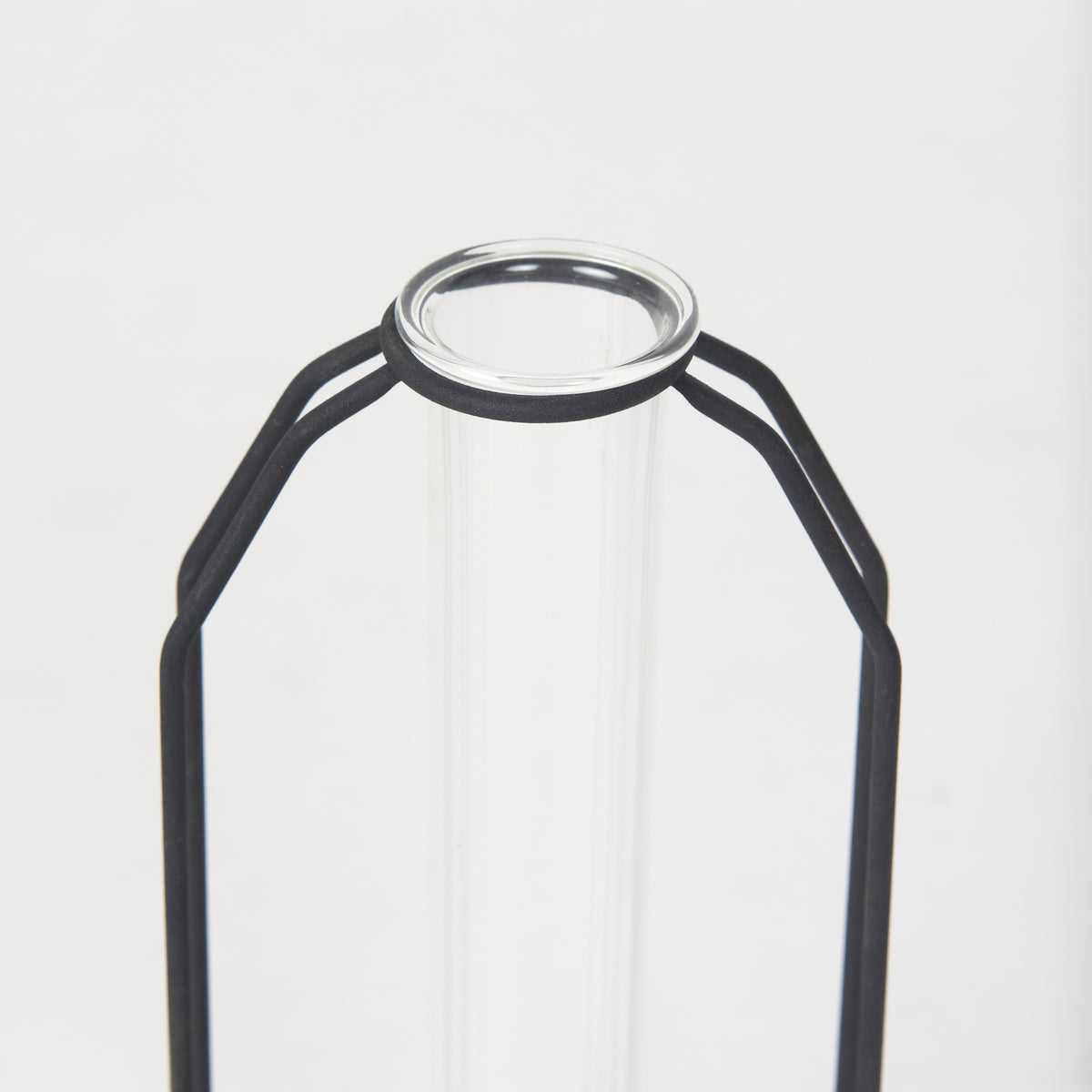 Aria Metal and Glass Arch Frame Decorative Vase - Black 9.6"H-Objects-DECOROLALA