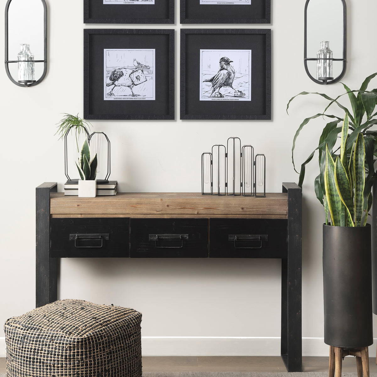 Aria 4.3L x 3.9W x 9.6H Metal and Glass Decorative Accent-Objects-DECOROLALA