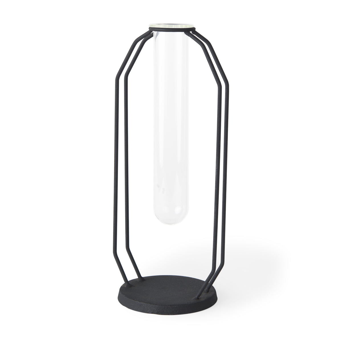 Aria 4.5L x 3.9W x 11.0H Metal and Glass Holder Object-Objects-DECOROLALA