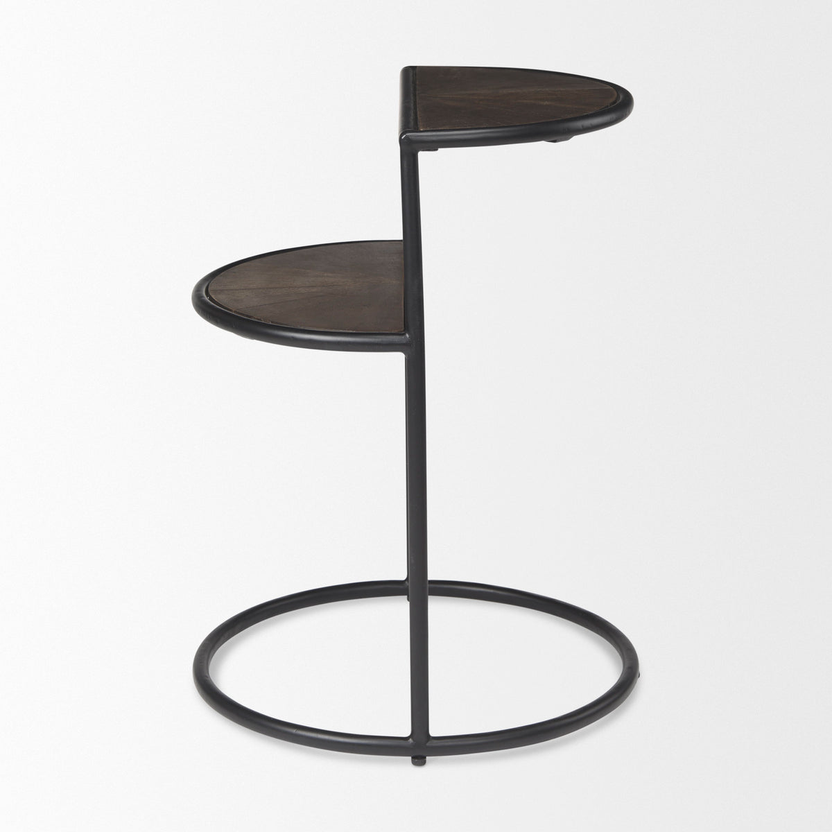 Arlo 20.5L x 20.5W x 24.4H Brown Wood W/Black Metal End Table-Accent Tables-DECOROLALA