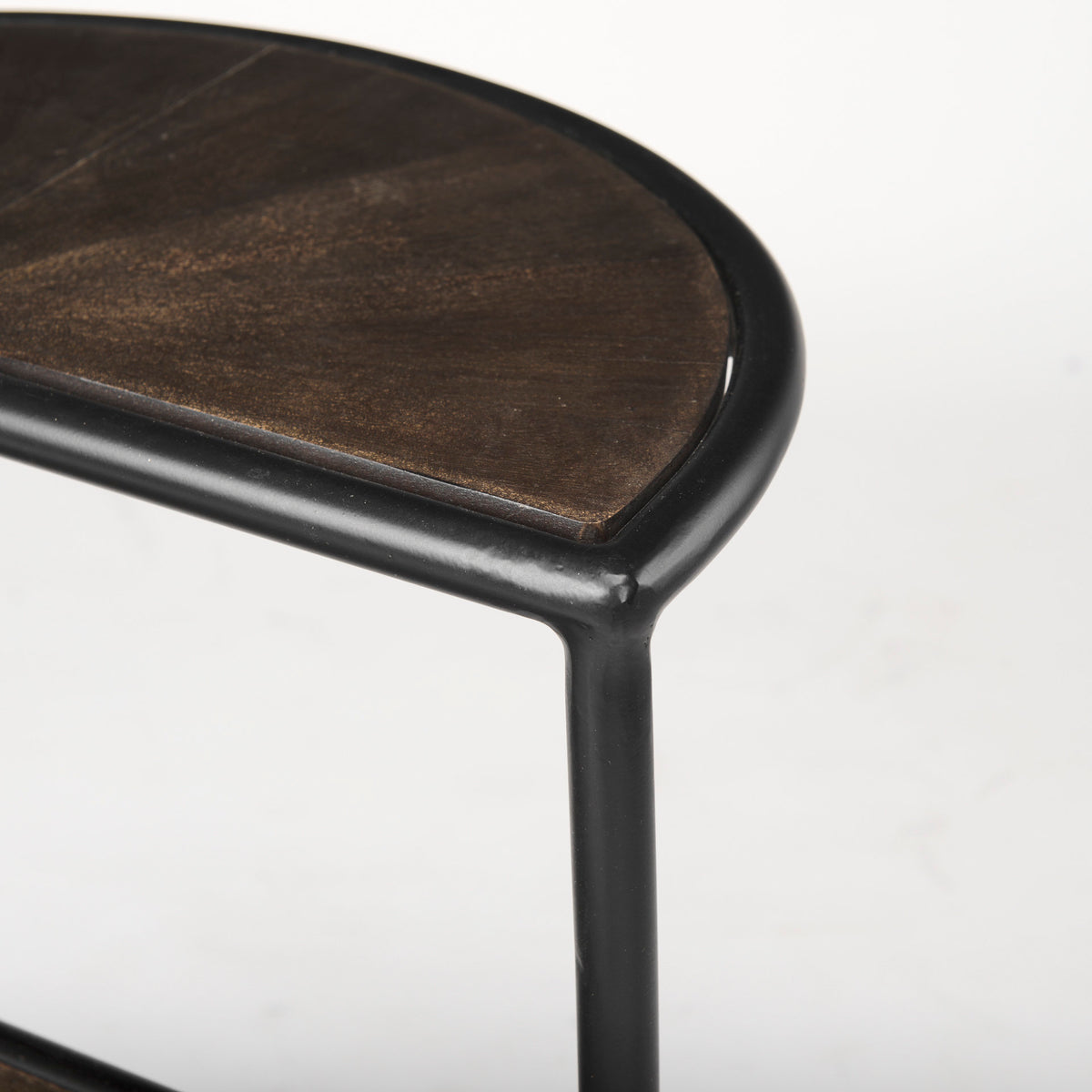 Arlo 20.5L x 20.5W x 24.4H Brown Wood W/Black Metal End Table-Accent Tables-DECOROLALA