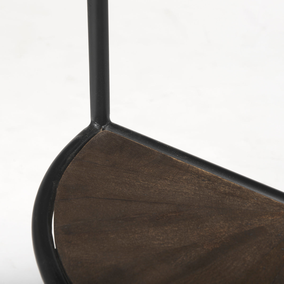 Arlo 20.5L x 20.5W x 24.4H Brown Wood W/Black Metal End Table-Accent Tables-DECOROLALA