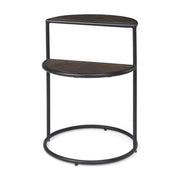 Arlo 20.5L x 20.5W x 24.4H Brown Wood W/Black Metal End Table-Accent Tables-DECOROLALA