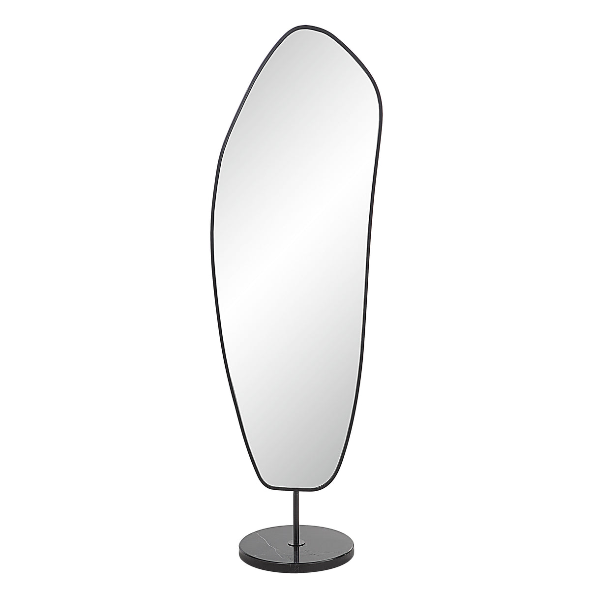 Arlon 70" Tall Irregular Mirror, Matte Black-Needs Review-DECOROLALA