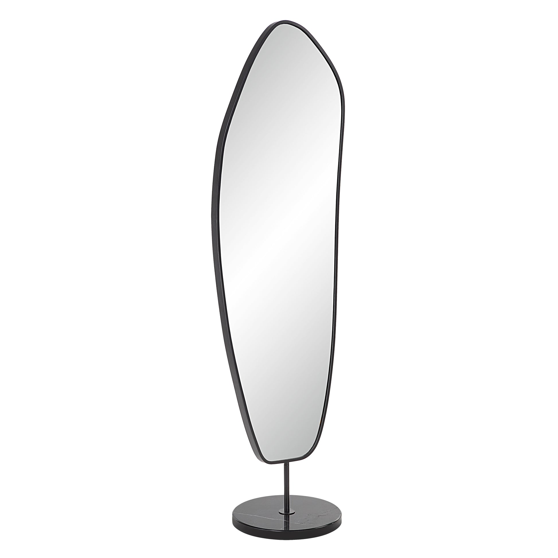 Arlon 70" Tall Irregular Mirror, Matte Black-Stand Alone-DECOROLALA