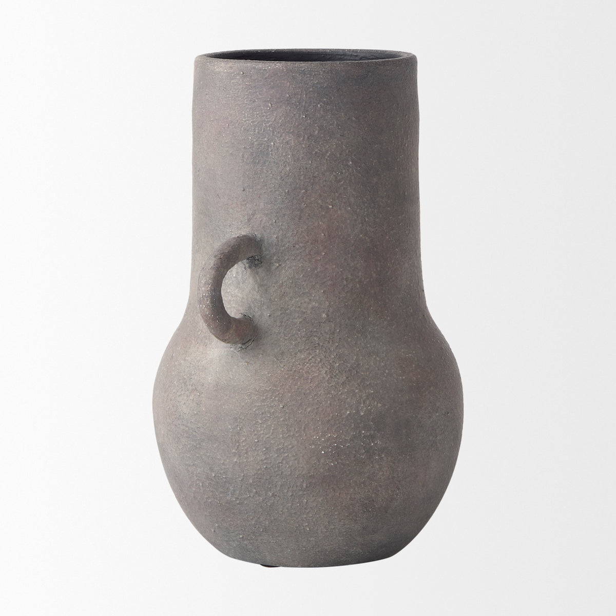 Armani 10.4H Brown-Gray Double Ear Ceramic Vase-Vase-DECOROLALA