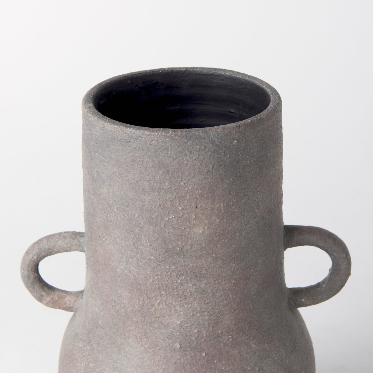 Armani 10.4H Brown-Gray Double Ear Ceramic Vase-Vase-DECOROLALA