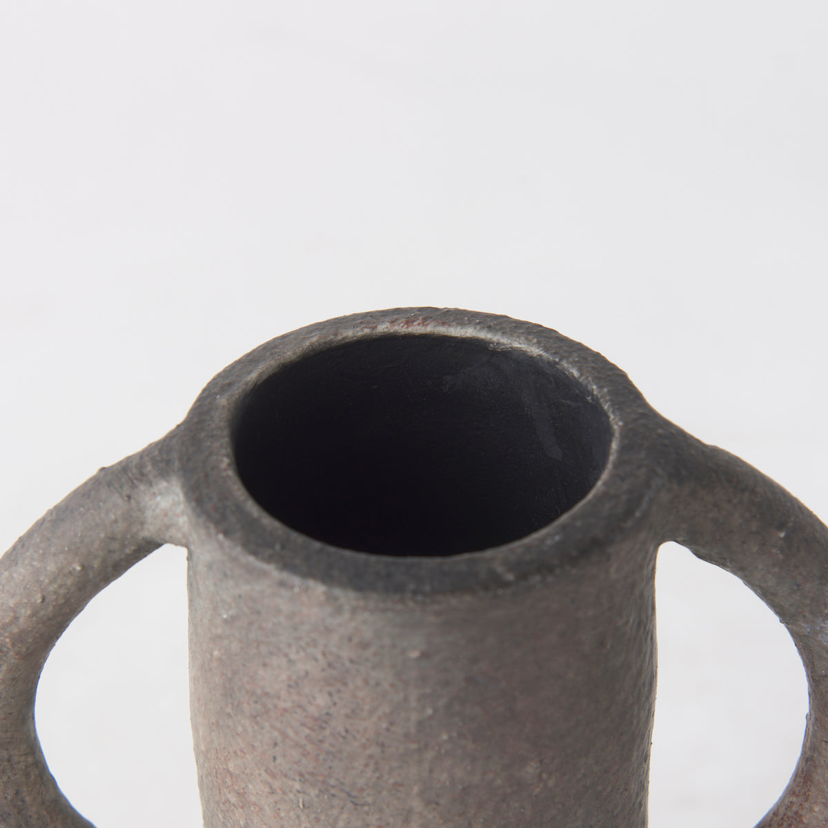 Armani 6.7H Brown-Gray Double Ear Vase-Vase-DECOROLALA