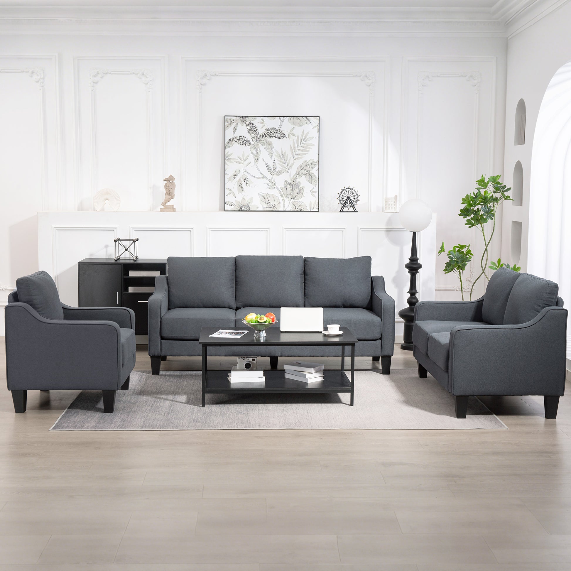 Armchair Modern Accent Chair Charcoal Grey-DECOROLALA