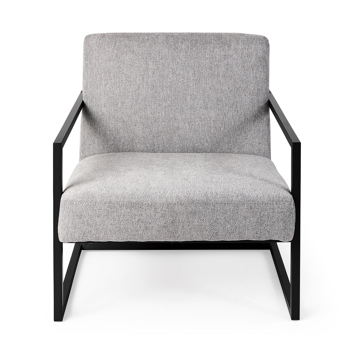 Armelle Accent Chair - Gray Fabric Black Metal Frame-Accent Chairs-DECOROLALA